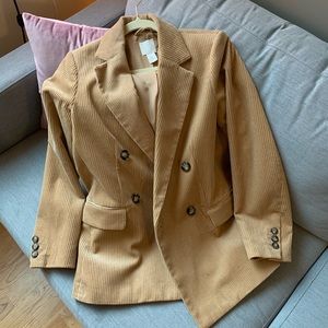 H&M tan teddy blazer